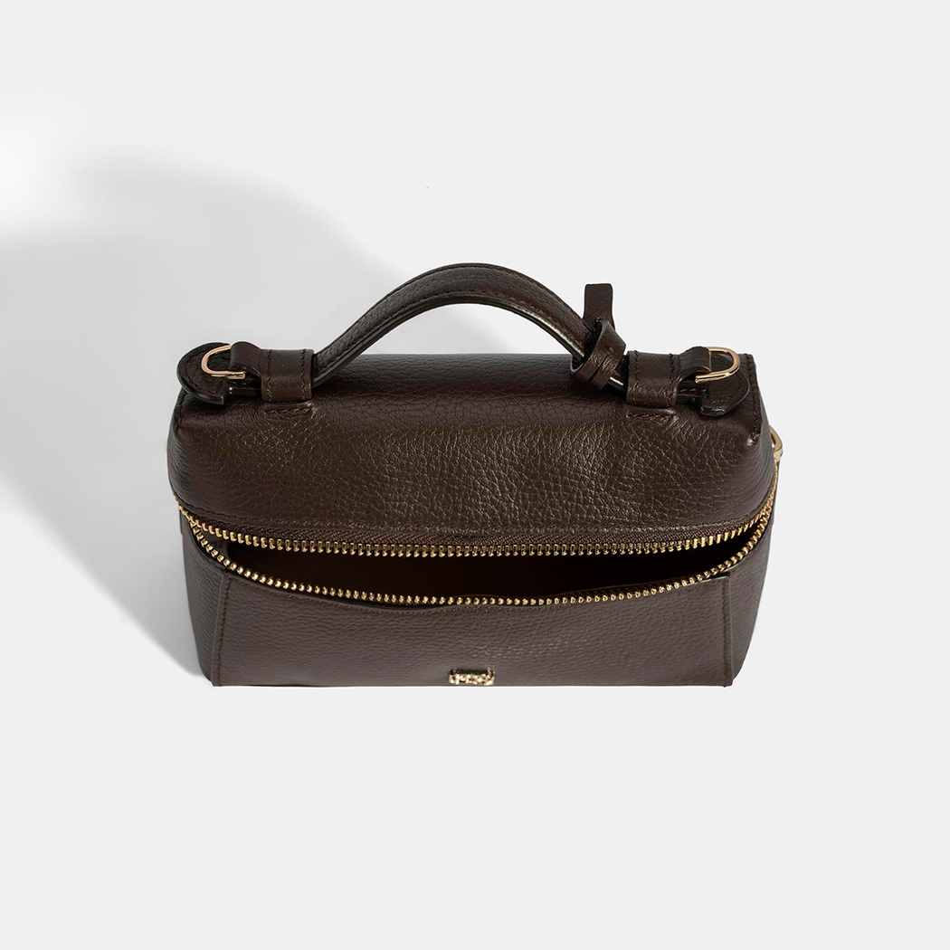 Kadın Kahve Omuz Askılı Mini Deri El Çantası