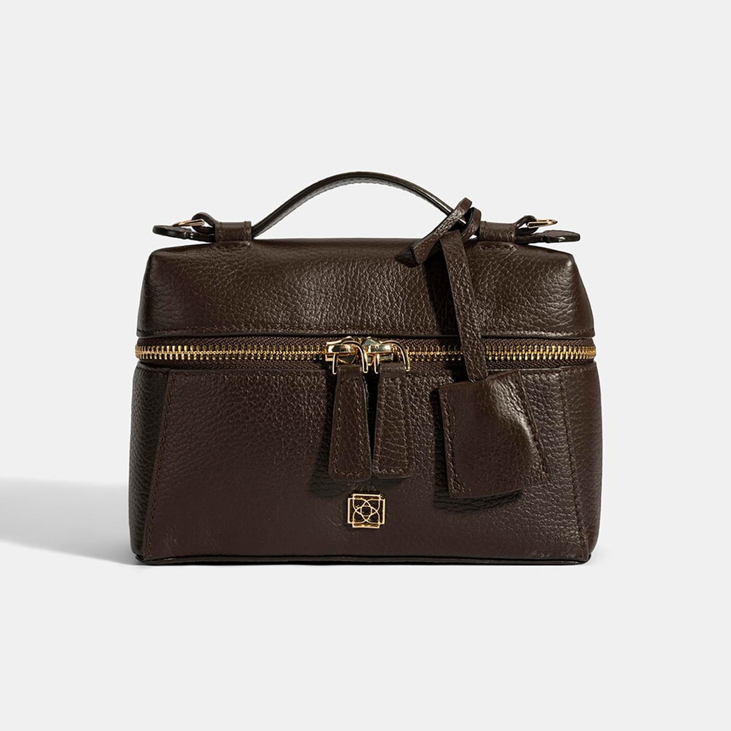 Kadın Kahve Omuz Askılı Mini Deri El Çantası