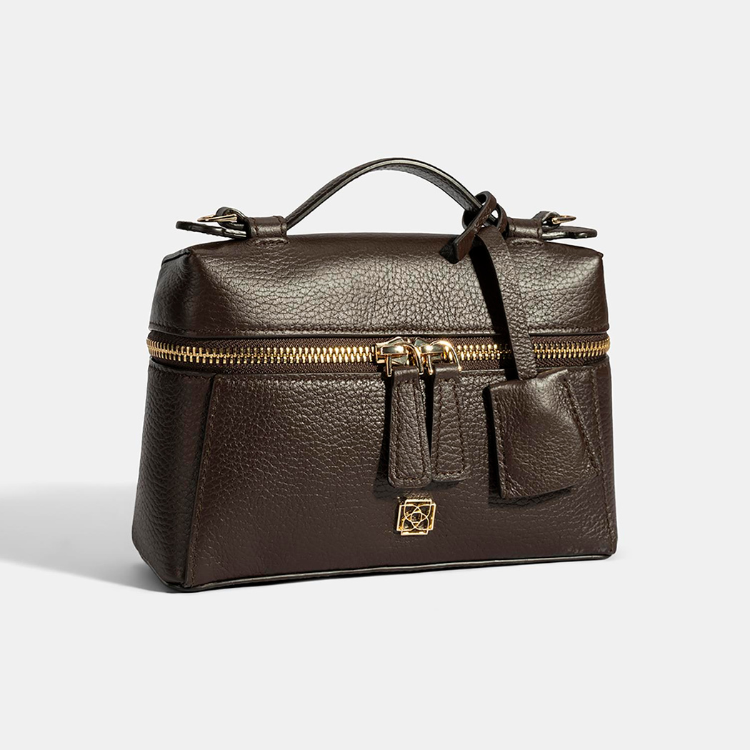 Kadın Kahve Omuz Askılı Mini Deri El Çantası