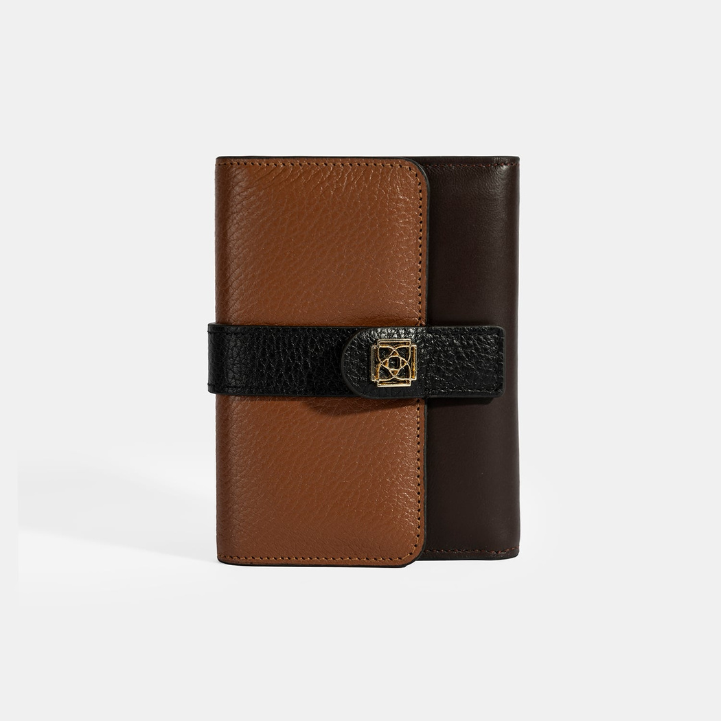 Kadın Kahve / Siyah Deri Cüzdan