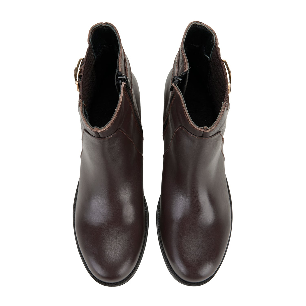 Kadın Kahve Topuklu Deri Bot