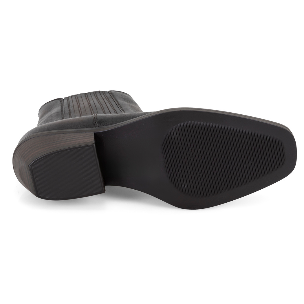 Kadın Kahve Topuklu Deri Kovboy Botu