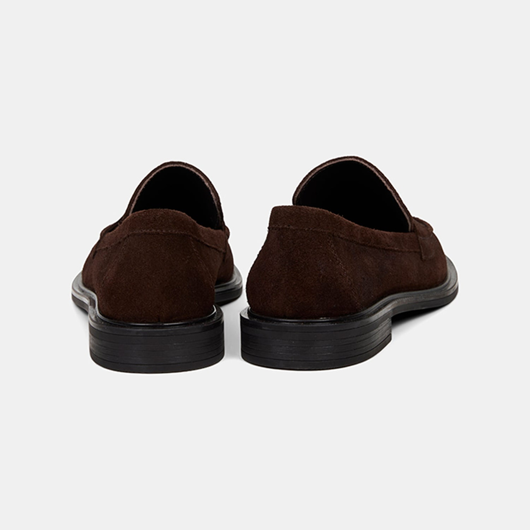 Kadın Kahve Yuvarlak Burun Süet Deri Loafer