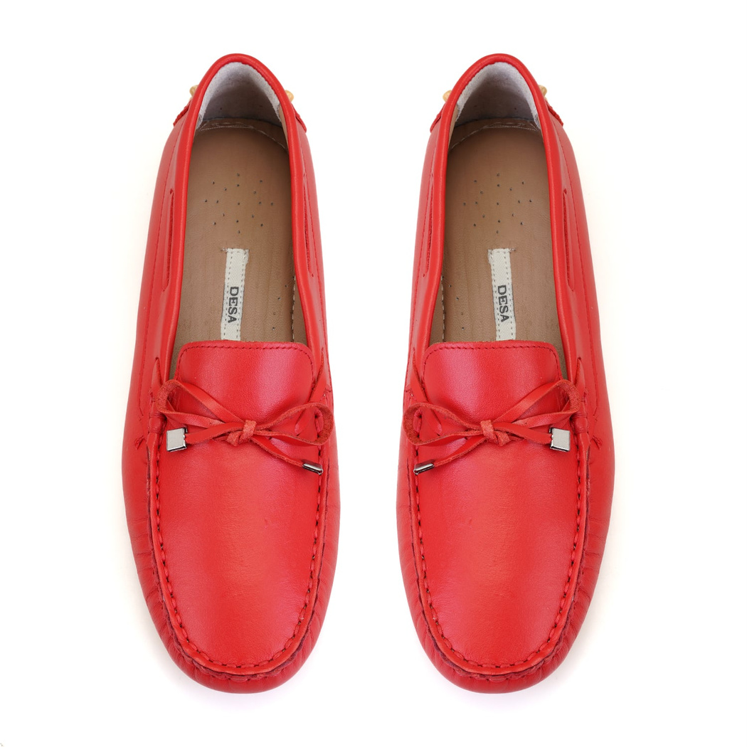 Kadın Kırmızı Deri Loafer