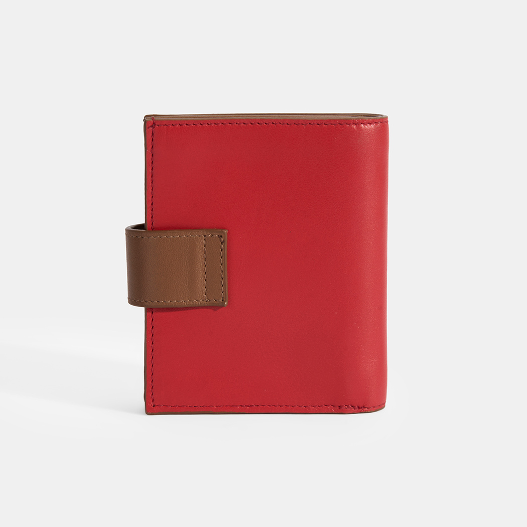 Kadın Kırmızı / Kahve Deri Cüzdan