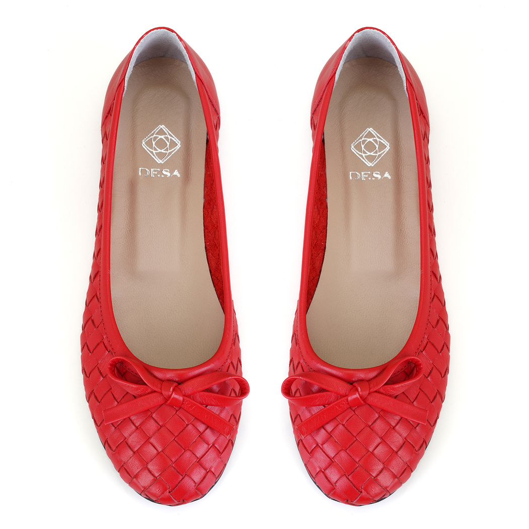 Kadın Kırmızı Kapitone Deri Babet