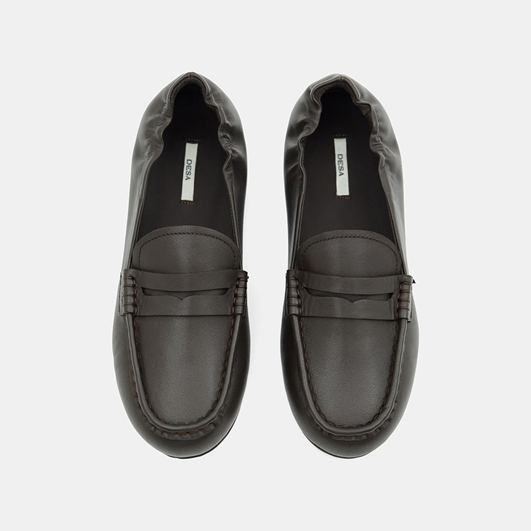 Kadın Koyu Kahve Slip-On Deri Loafer