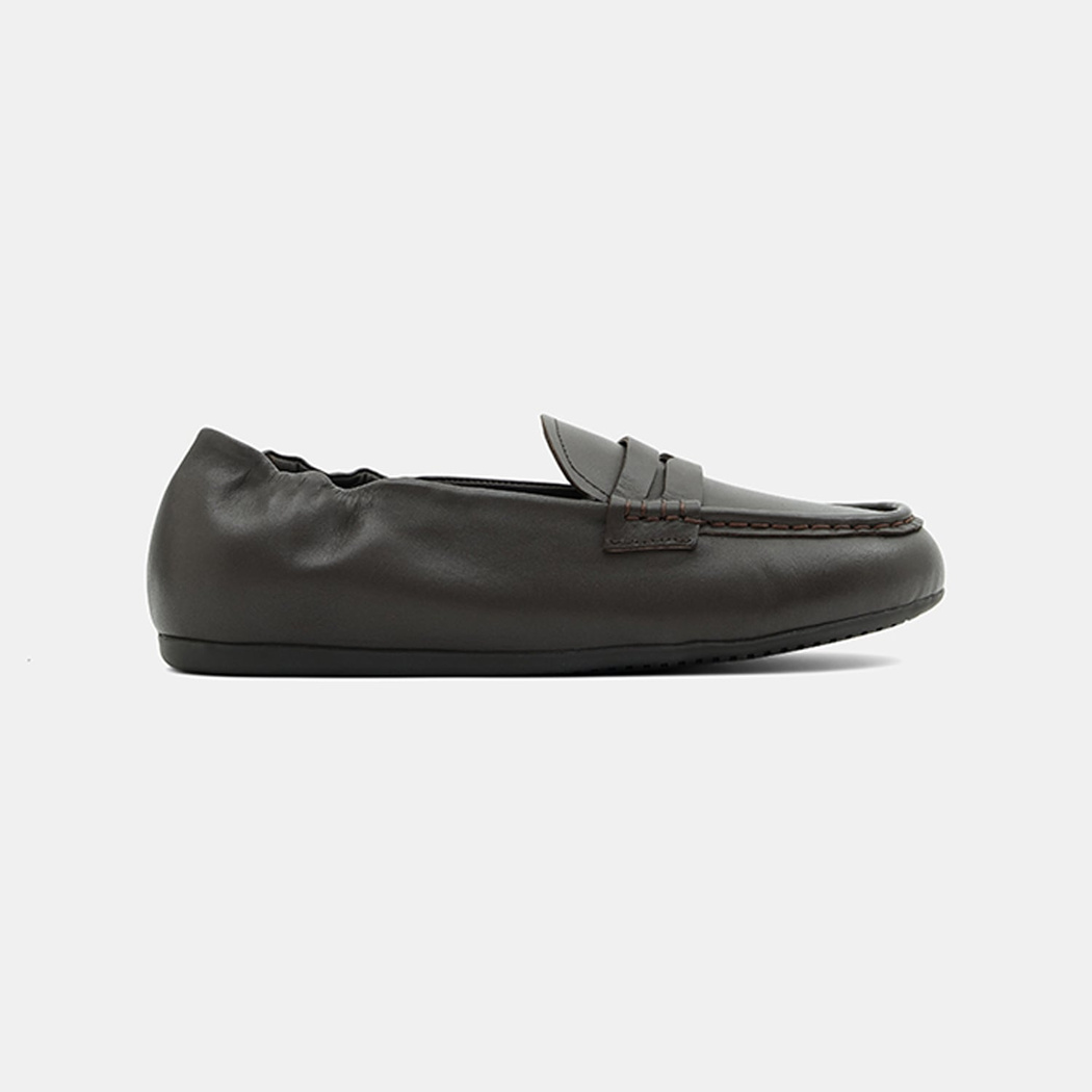 Kadın Koyu Kahve Slip-On Deri Loafer