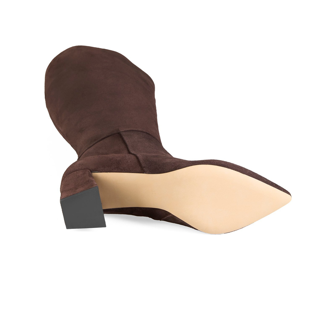 Kadın Koyu Kahve Topuklu Çizme