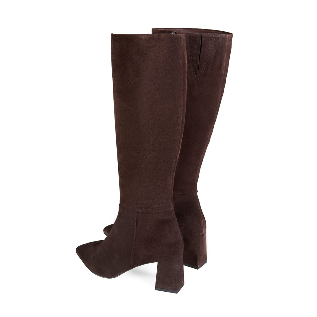 Kadın Koyu Kahve Topuklu Çizme