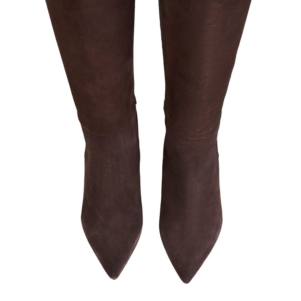 Kadın Koyu Kahve Topuklu Çizme