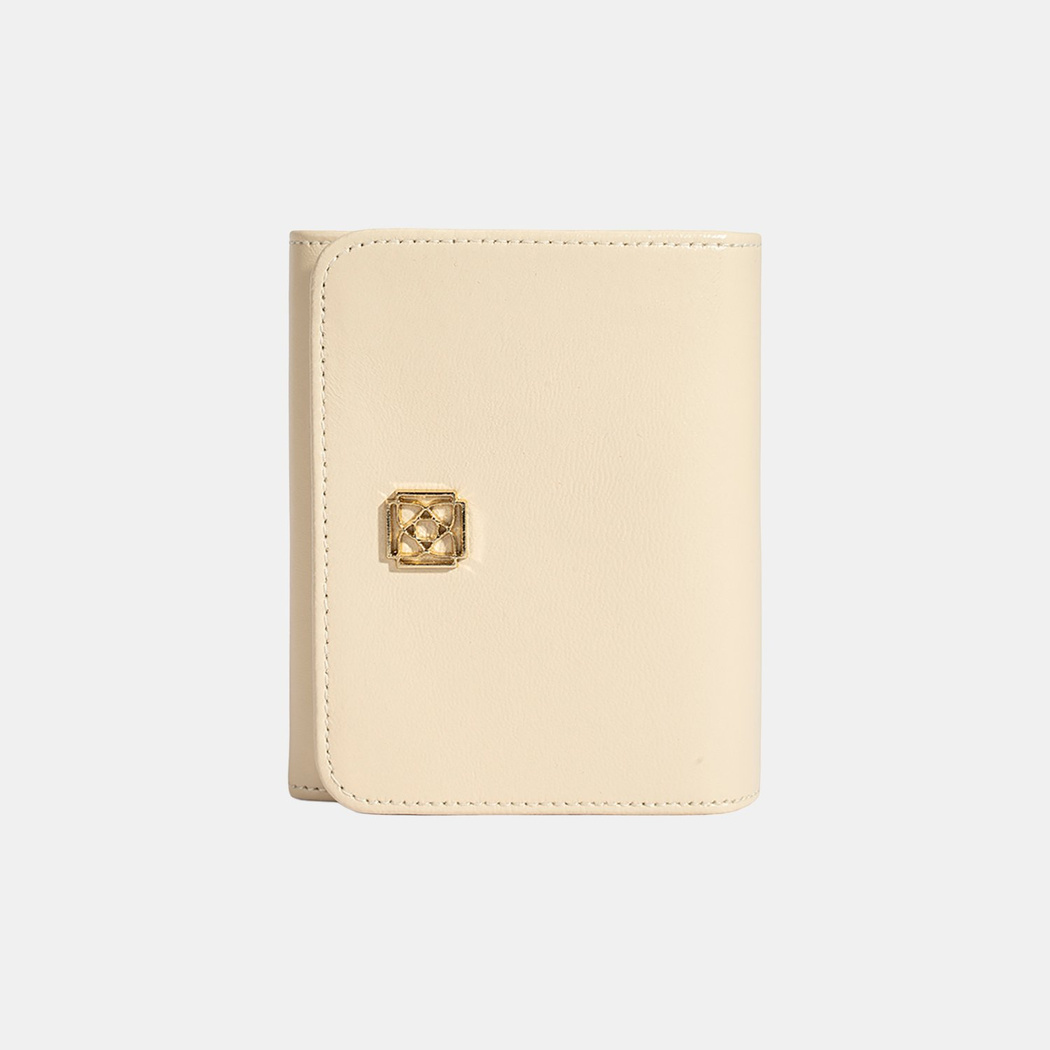 Kadın Krem Deri Cüzdan