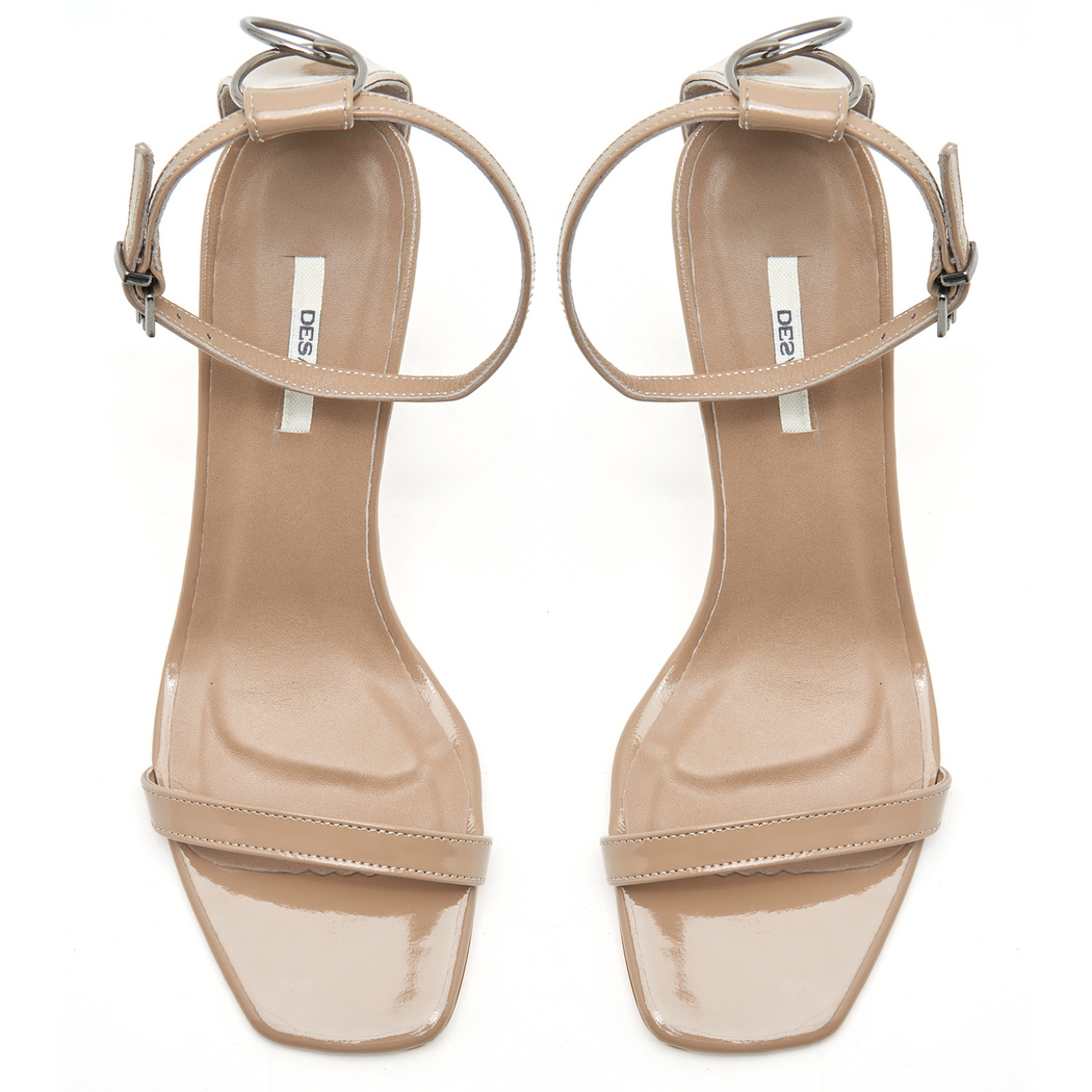 Kadın Krem Rugan Deri Abiye Ayakkabı