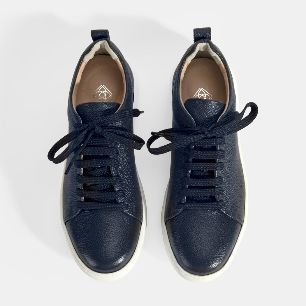 Kadın Lacivert Bağcıklı Deri Günlük Ayakkabı