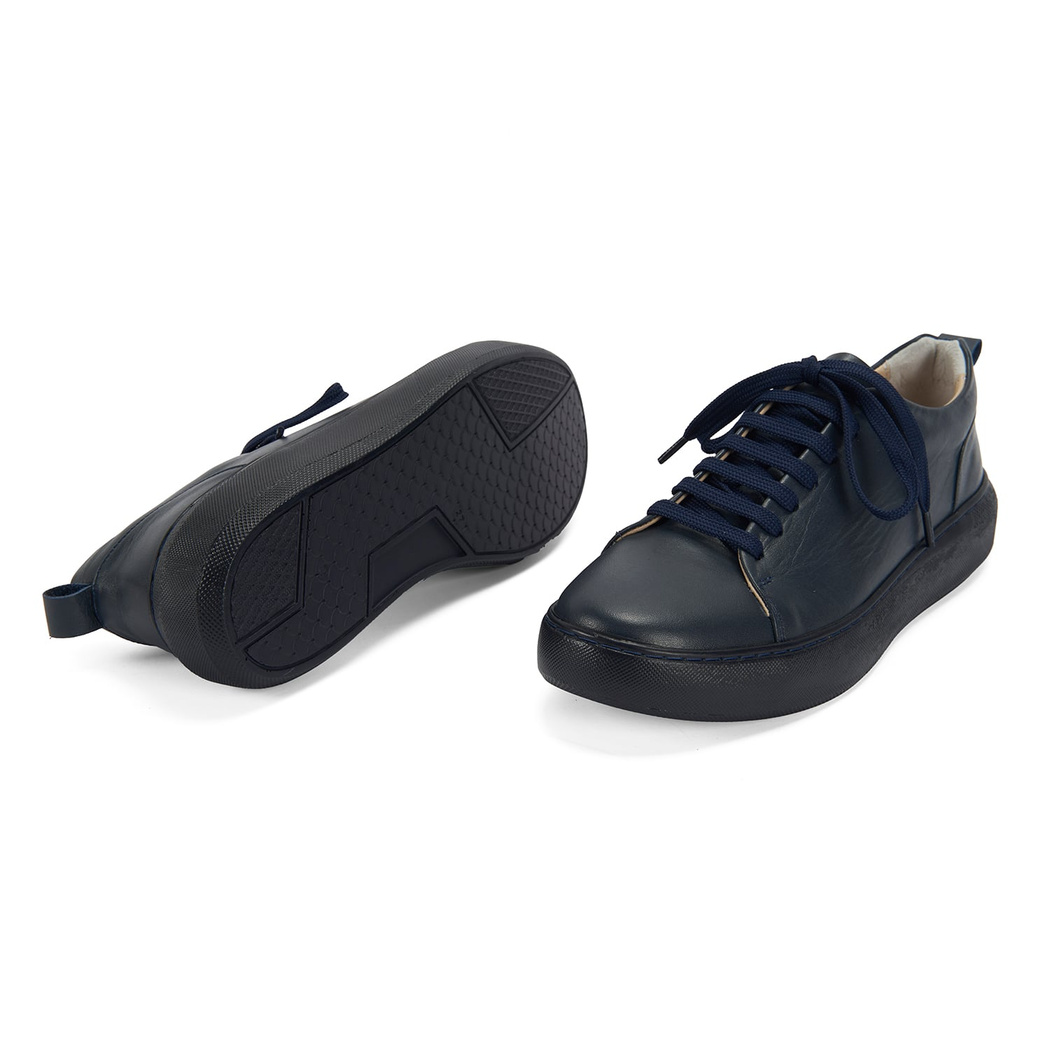 Kadın Lacivert Deri Spor Ayakkabı