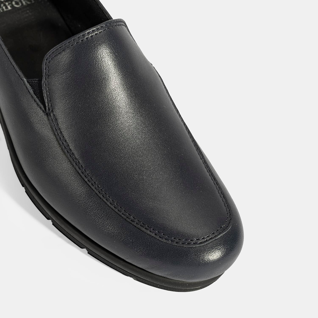 Kadın Lacivert DesaComfort Dolgu Topuklu Deri Ayakkabı