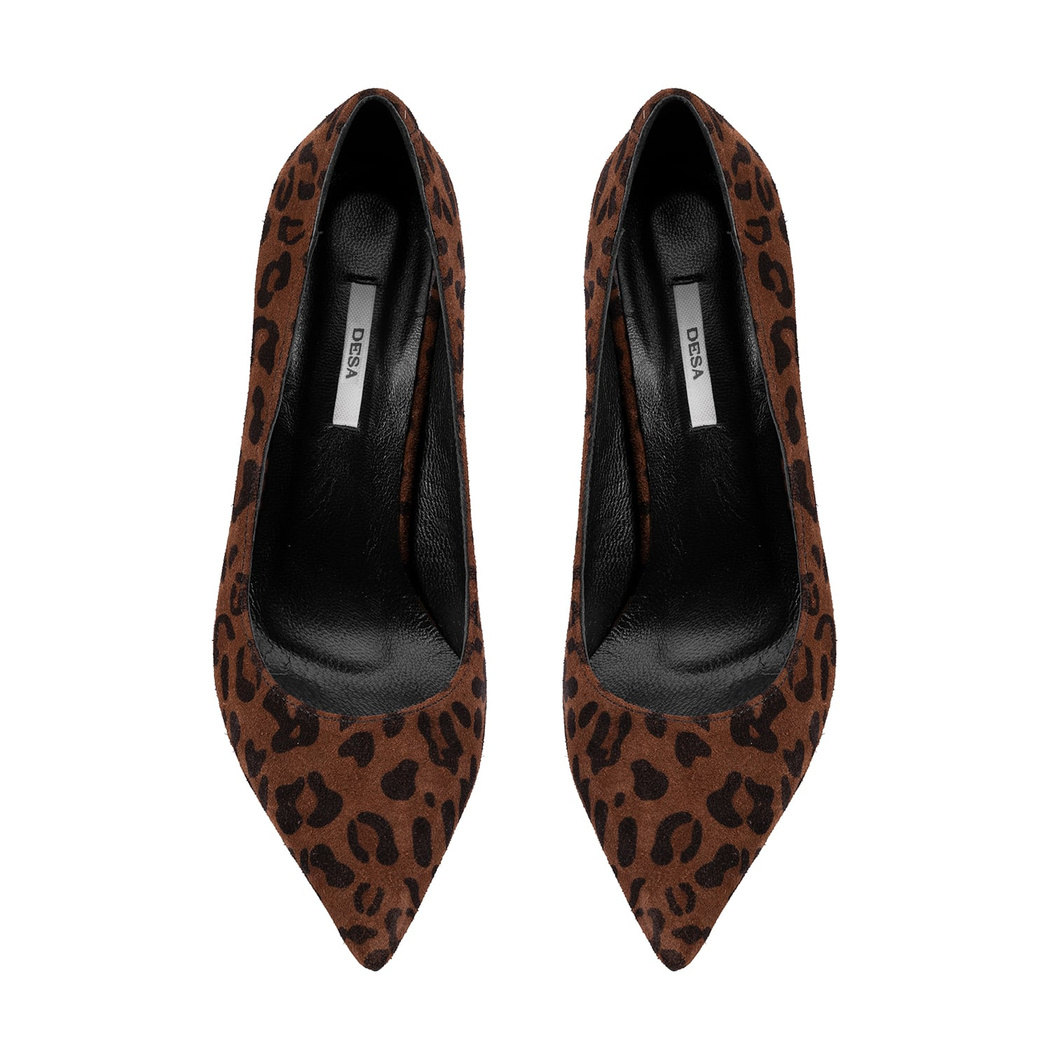 Kadın Leopar Süet Stiletto