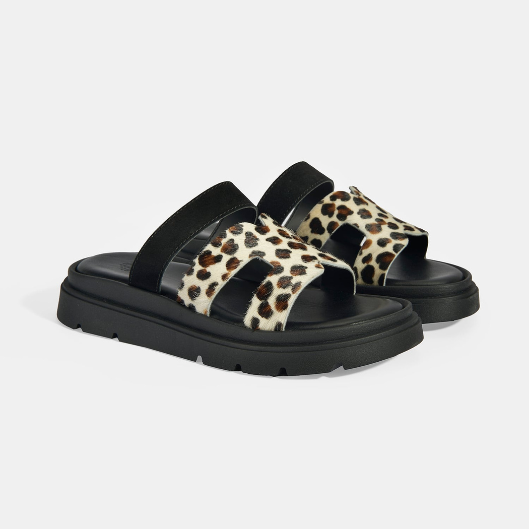 Kadın Leopar Süet Terlik