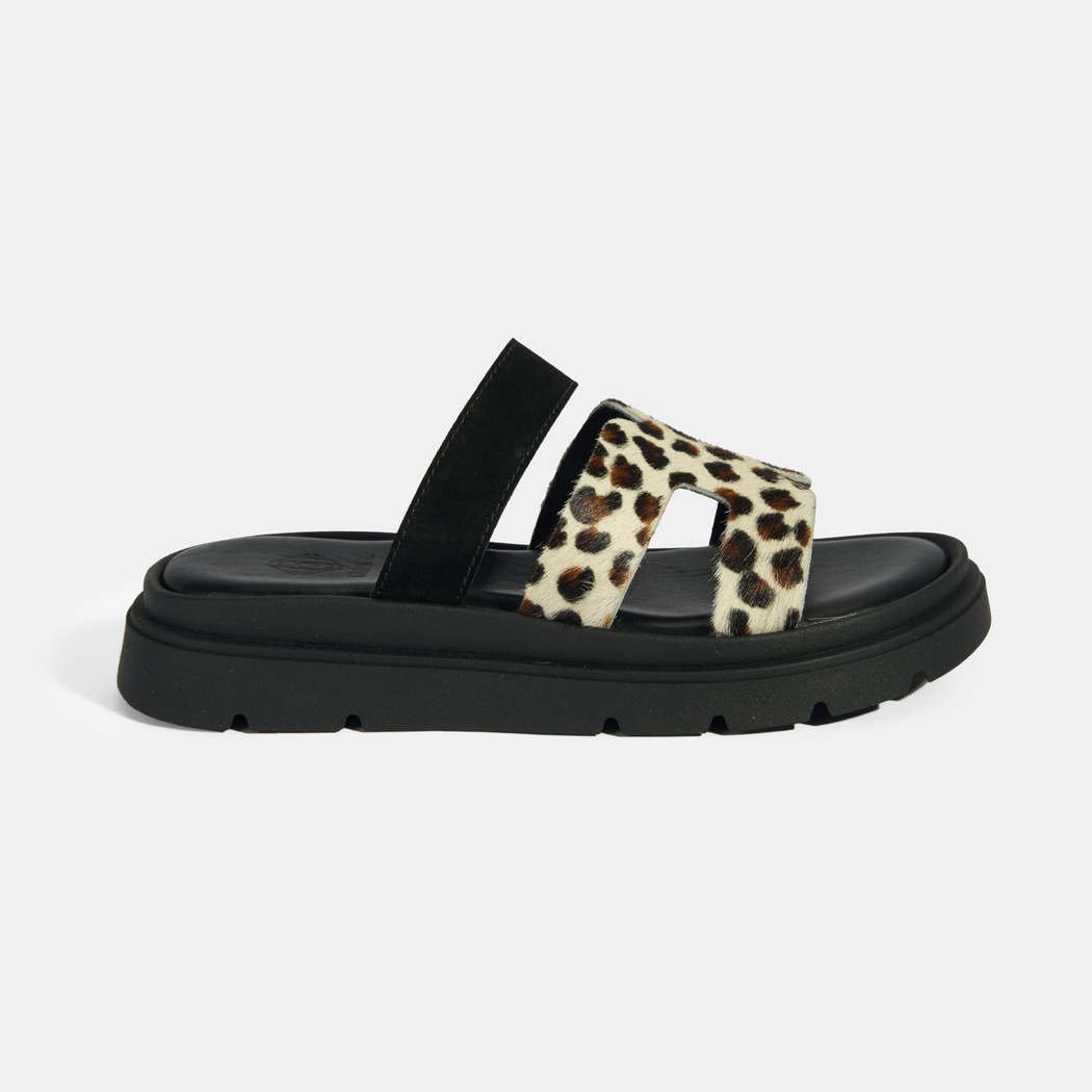 Kadın Leopar Süet Terlik