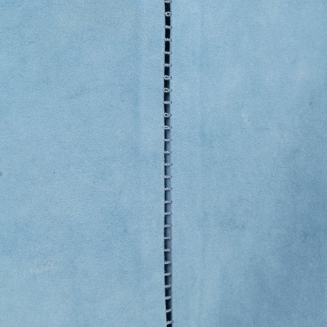 Kadın Mavi Askılı V Yaka Süet Bluz 