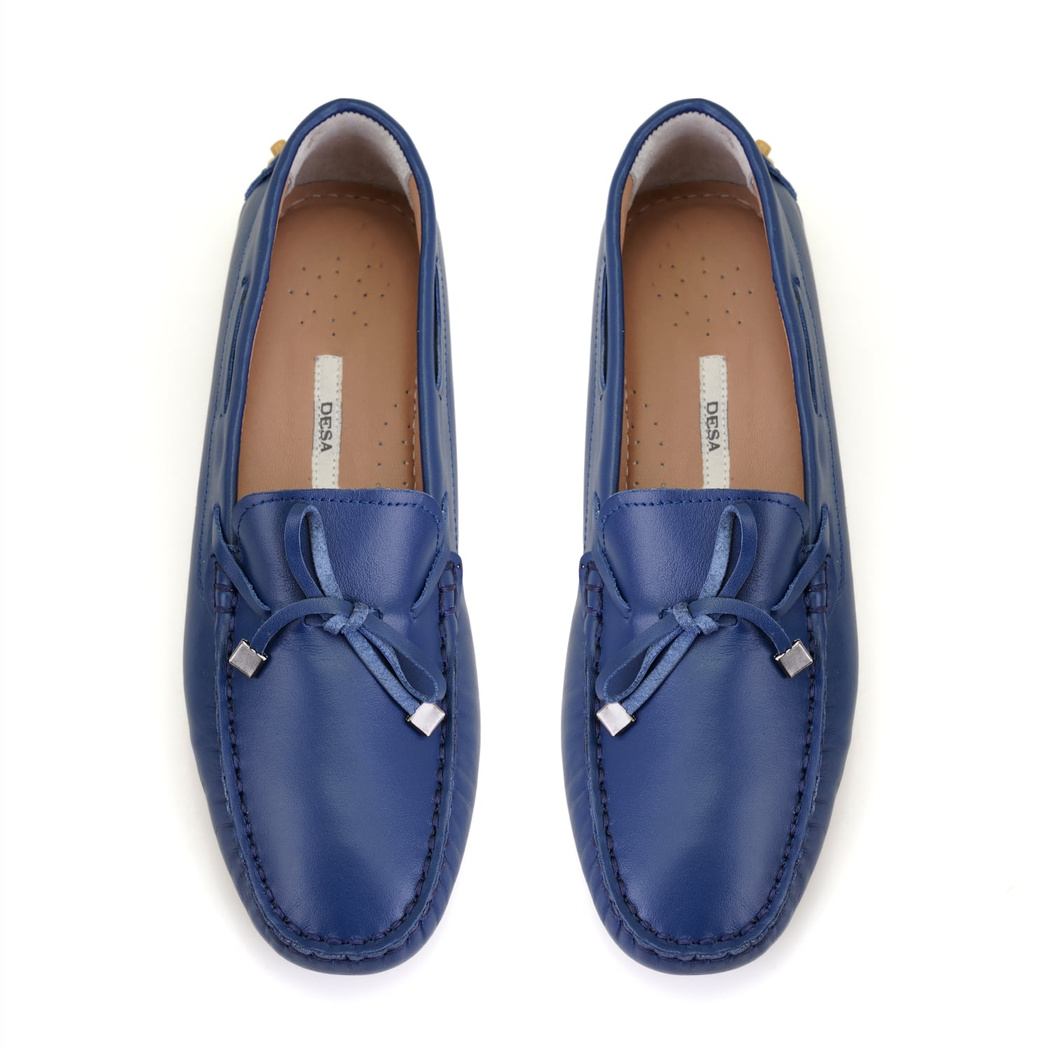 Kadın Mavi Deri Loafer