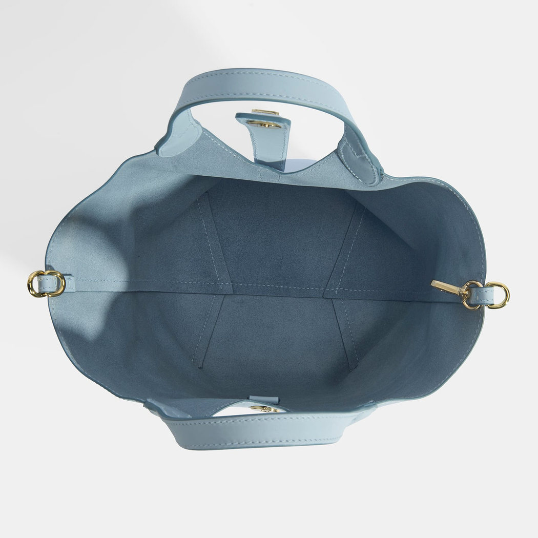 Kadın Mavi Deri Omuz Çantası