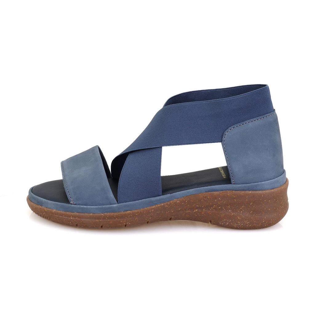Kadın Mavi DesaComfort Deri Sandalet