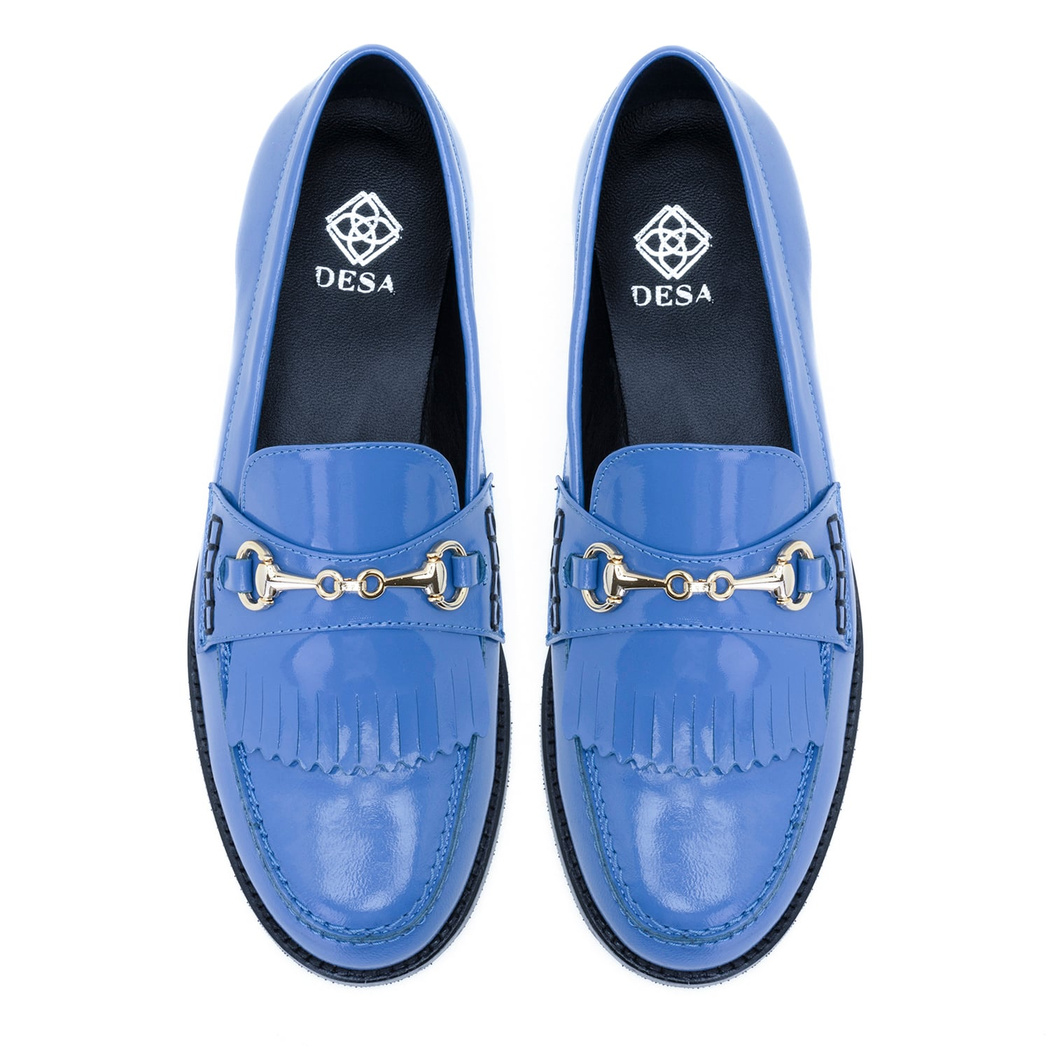 Kadın Mavi Rugan Deri Loafer