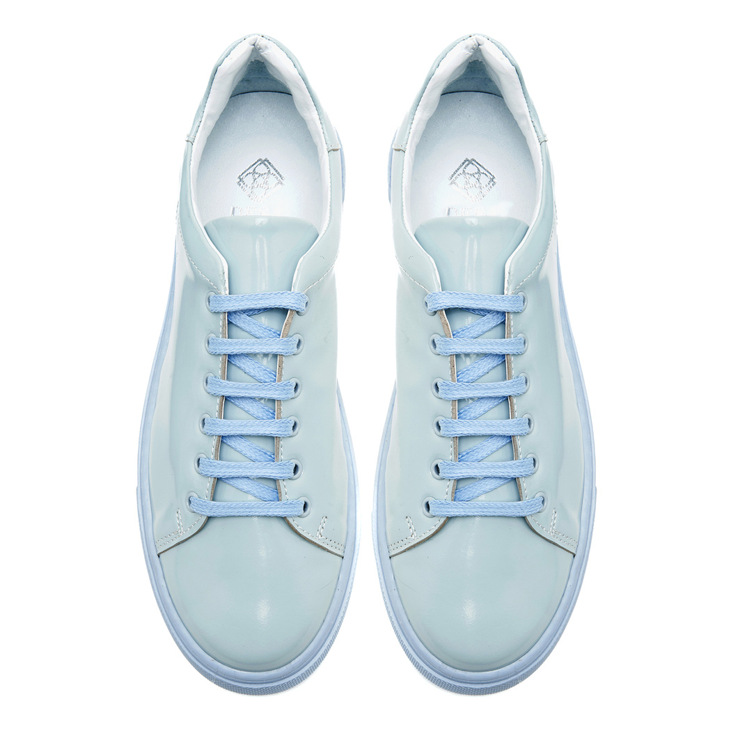 Kadın Mavi Rugan Deri Spor Ayakkabı