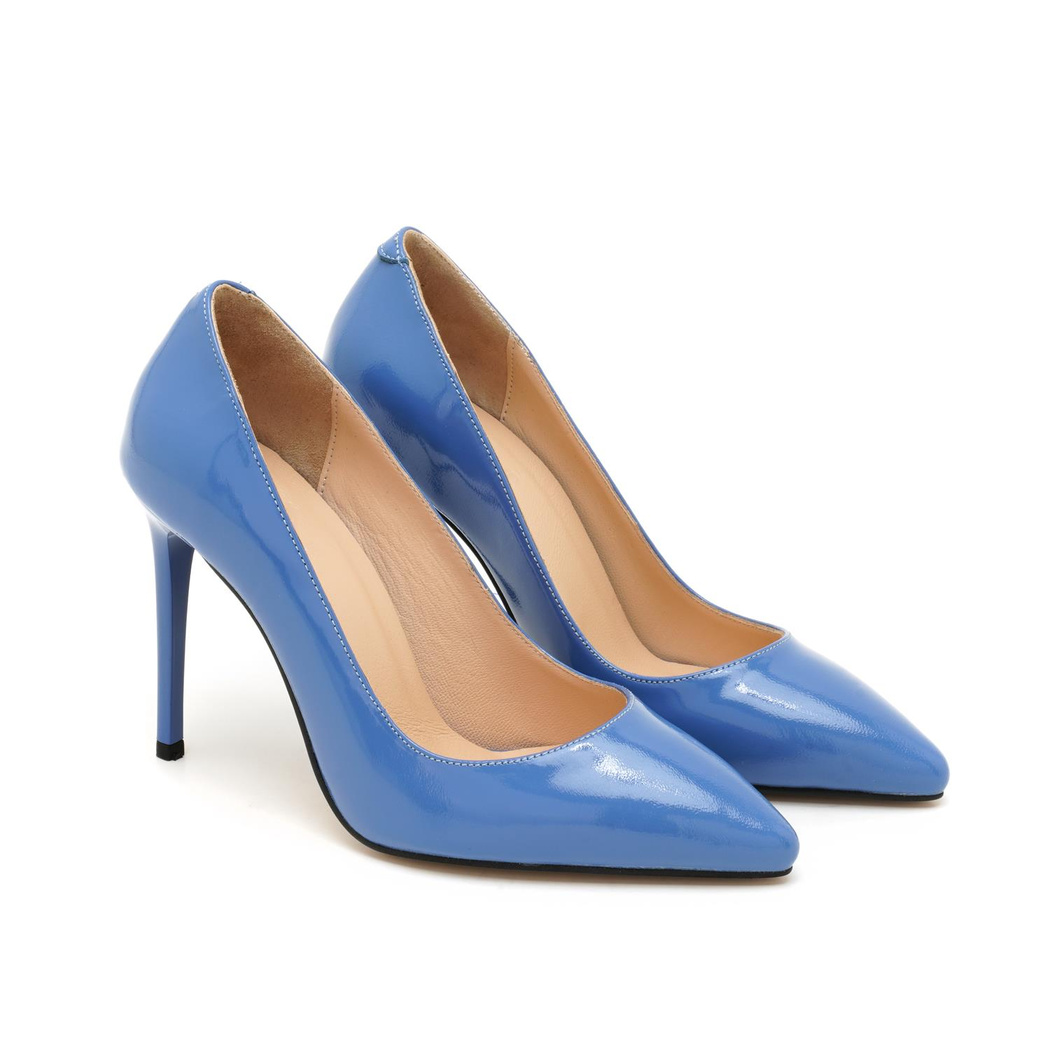 Kadın Mavi Rugan Deri Stiletto