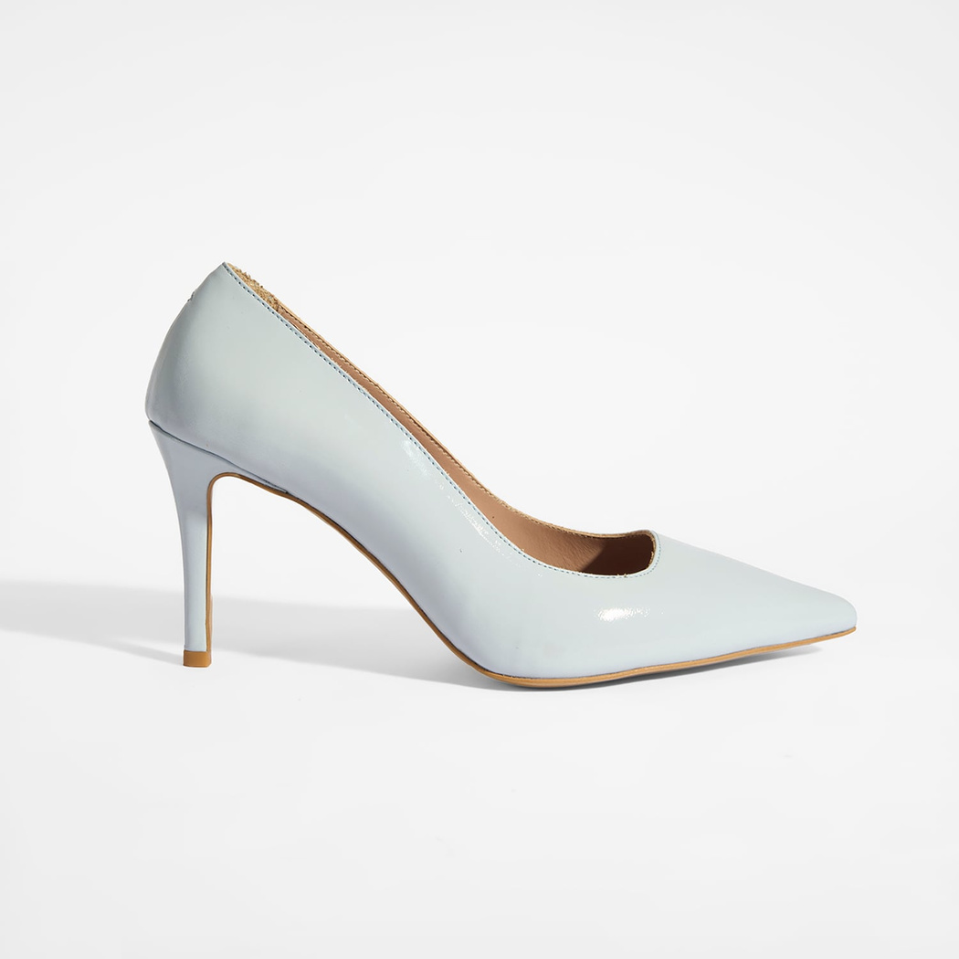 Kadın Mavi Rugan Topuklu Ayakkabı