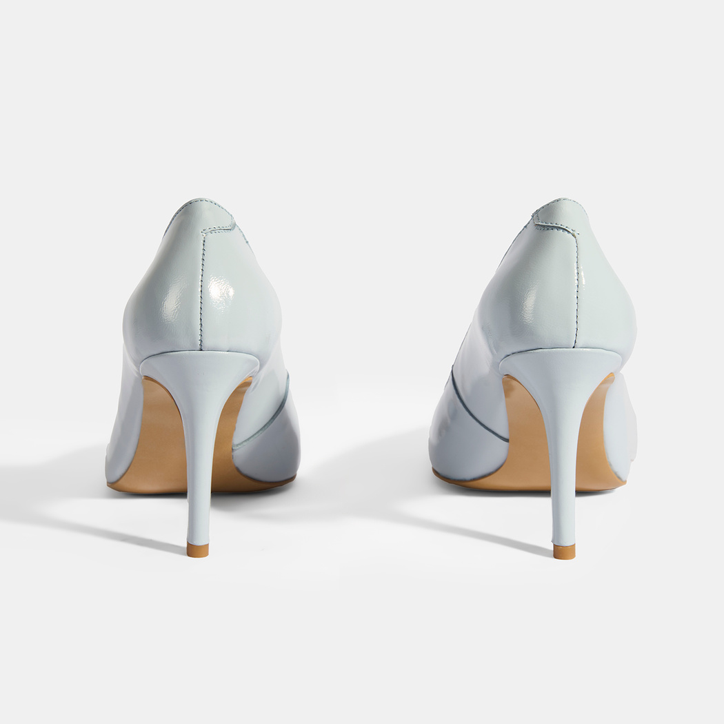 Kadın Mavi Rugan Topuklu Ayakkabı