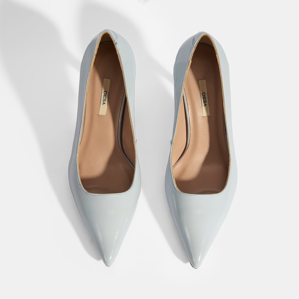 Kadın Mavi Rugan Topuklu Ayakkabı