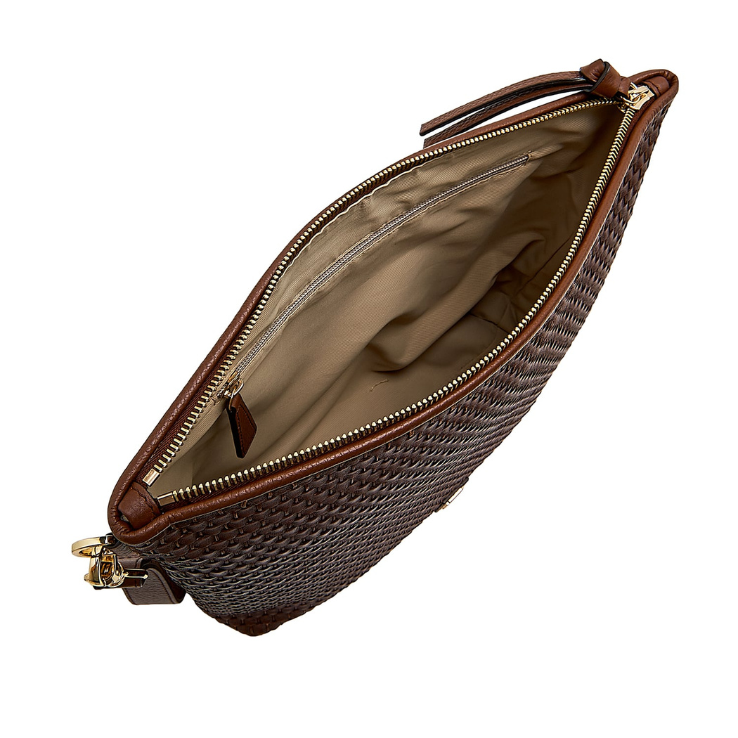 Kadın Örgülü Deri Clutch Çanta