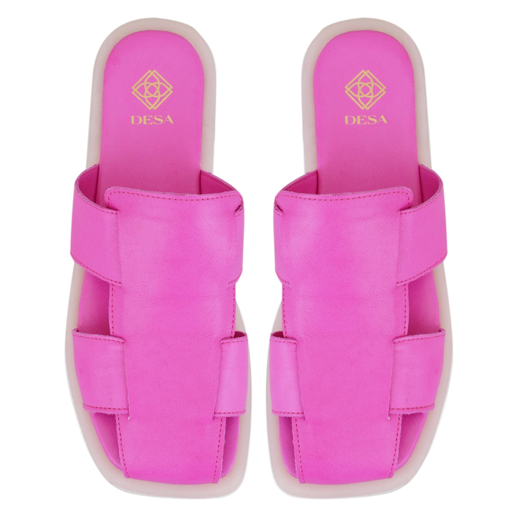 Kadın Pembe Deri Terlik