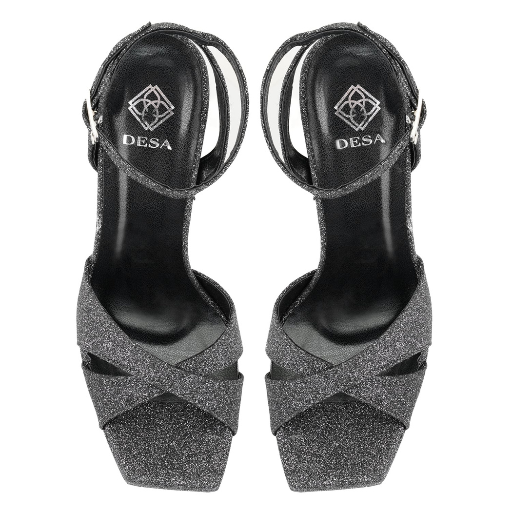 Kadın Platin Platform Topuklu Abiye Sandalet