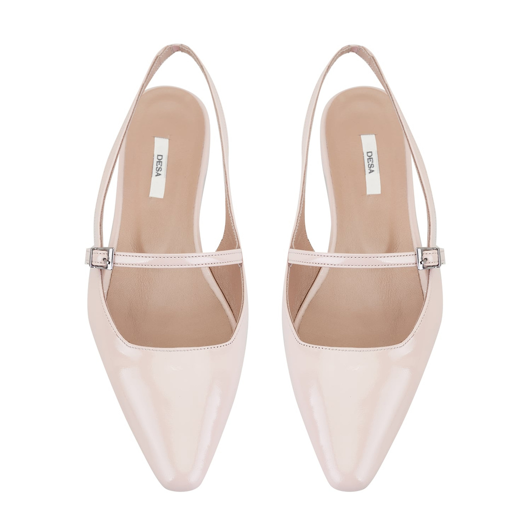 Kadın Pudra Ayarlanabilir Tokalı Deri Babet