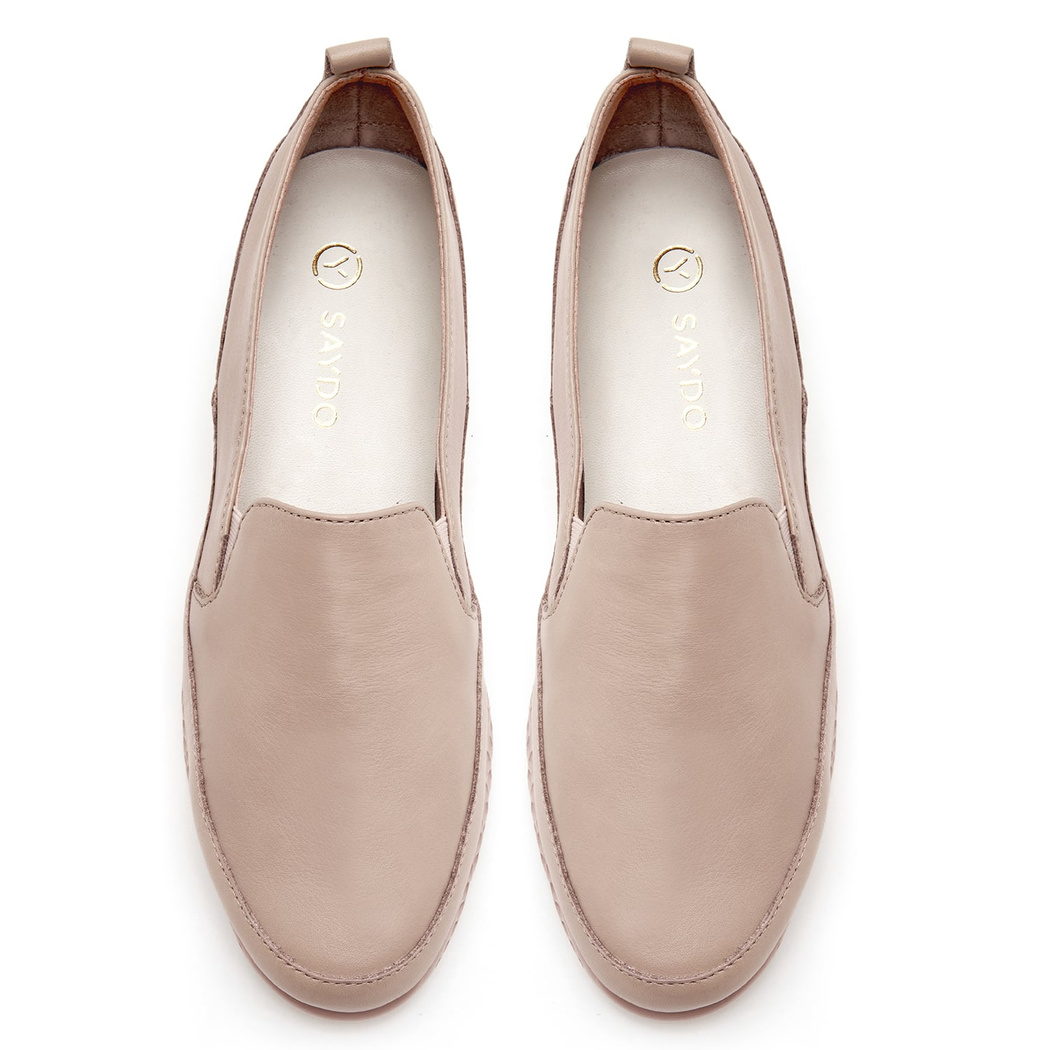 Kadın Pudra Deri Günlük Comfort Ayakkabı