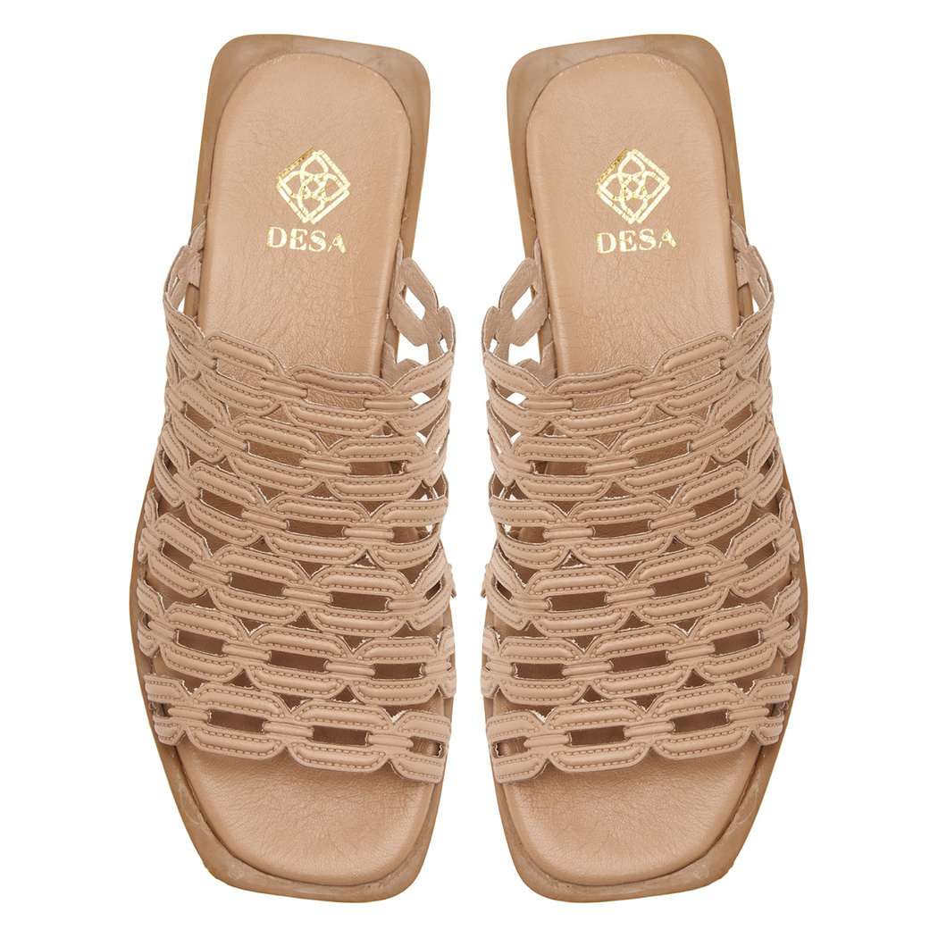 Kadın Pudra Deri Terlik