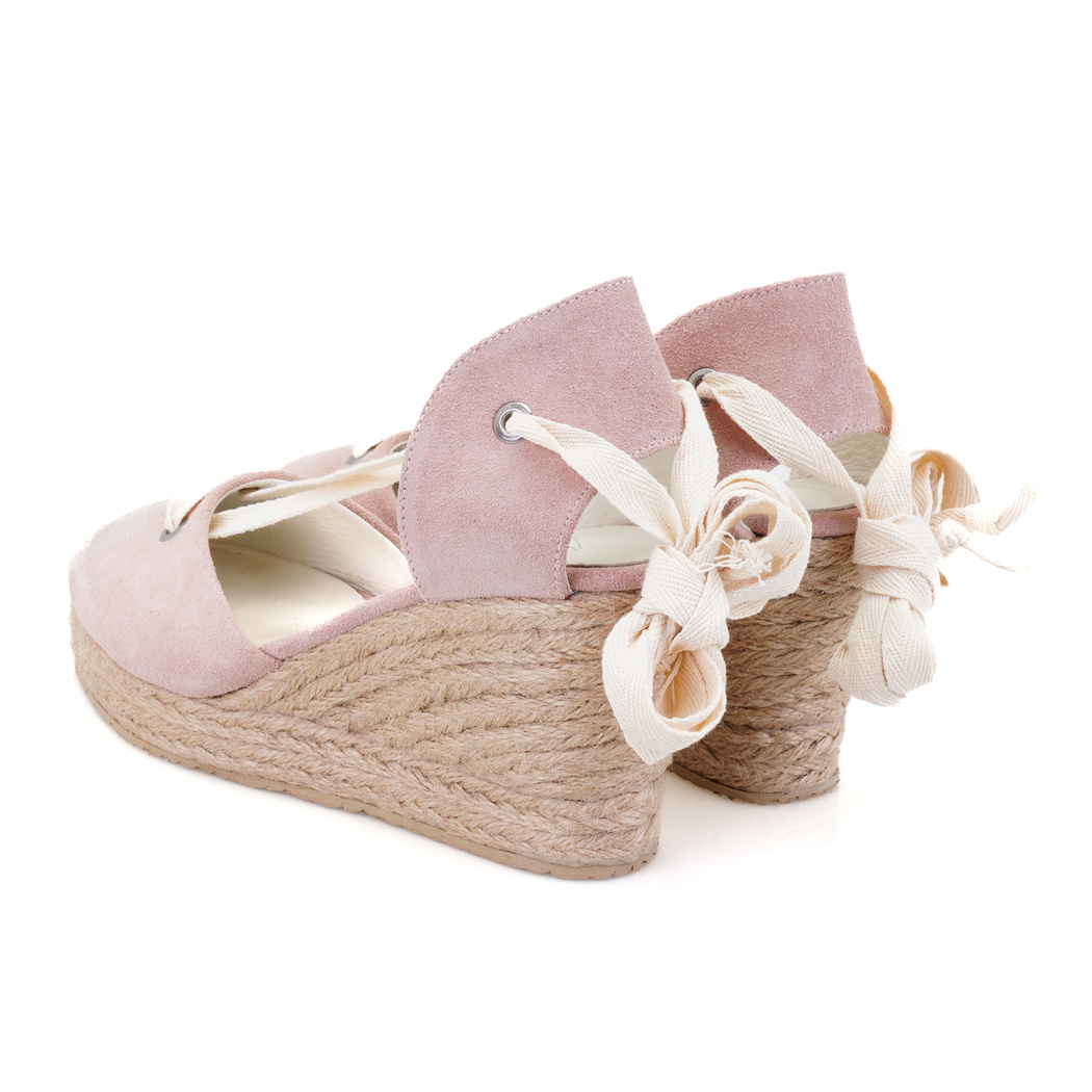 Kadın Pudra Dolgu Topuk Süet Espadril