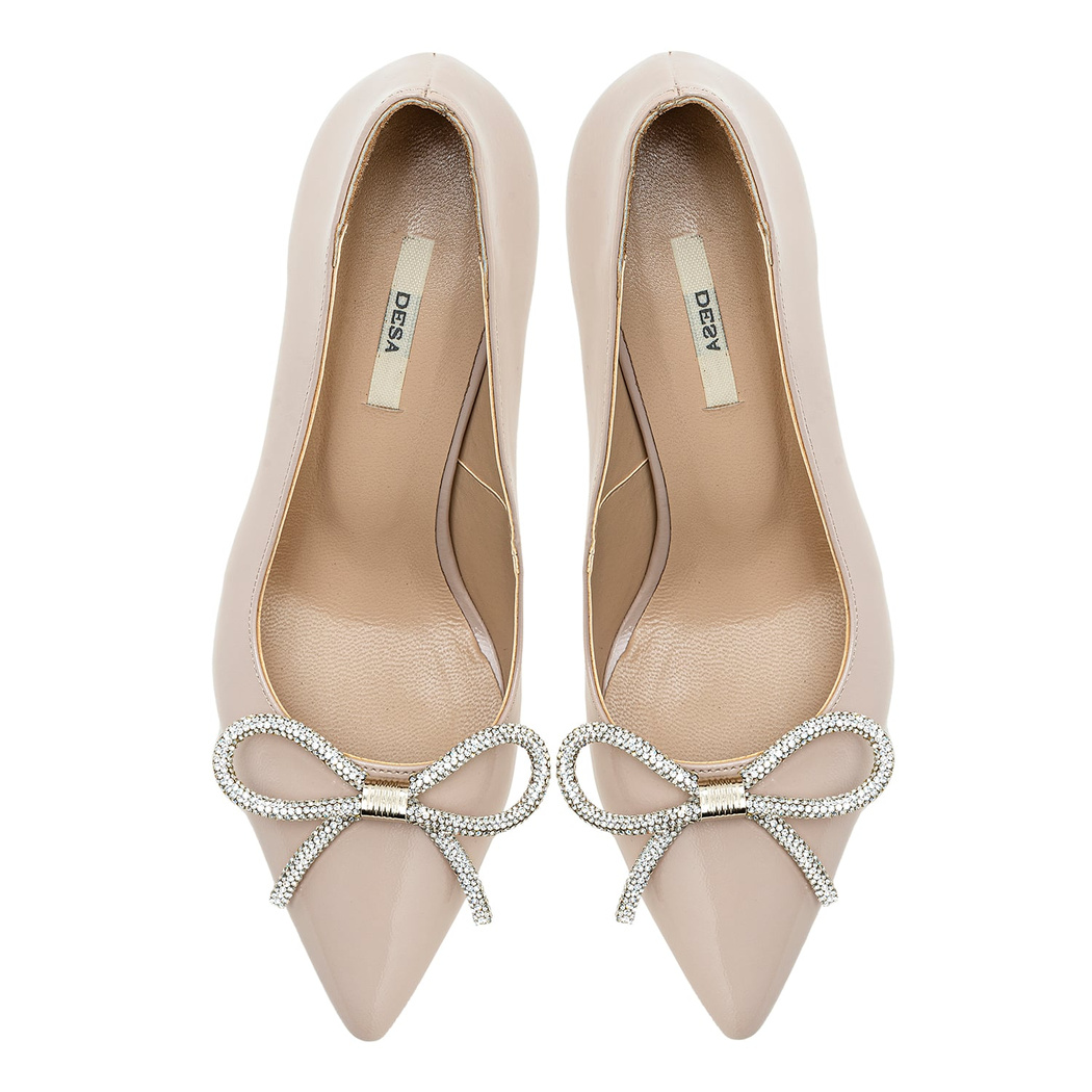 Kadın Pudra Rugan Deri Stiletto 