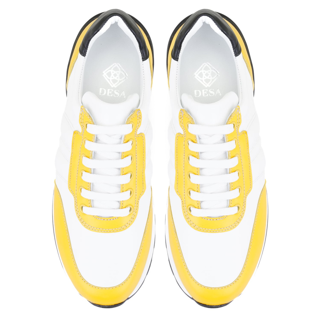 Kadın Sarı Deri Spor Ayakkabı