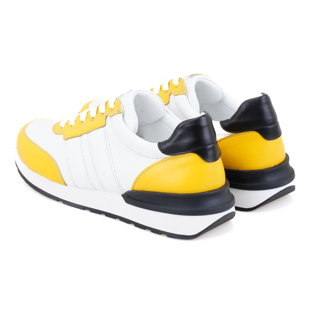 Kadın Sarı Deri Spor Ayakkabı