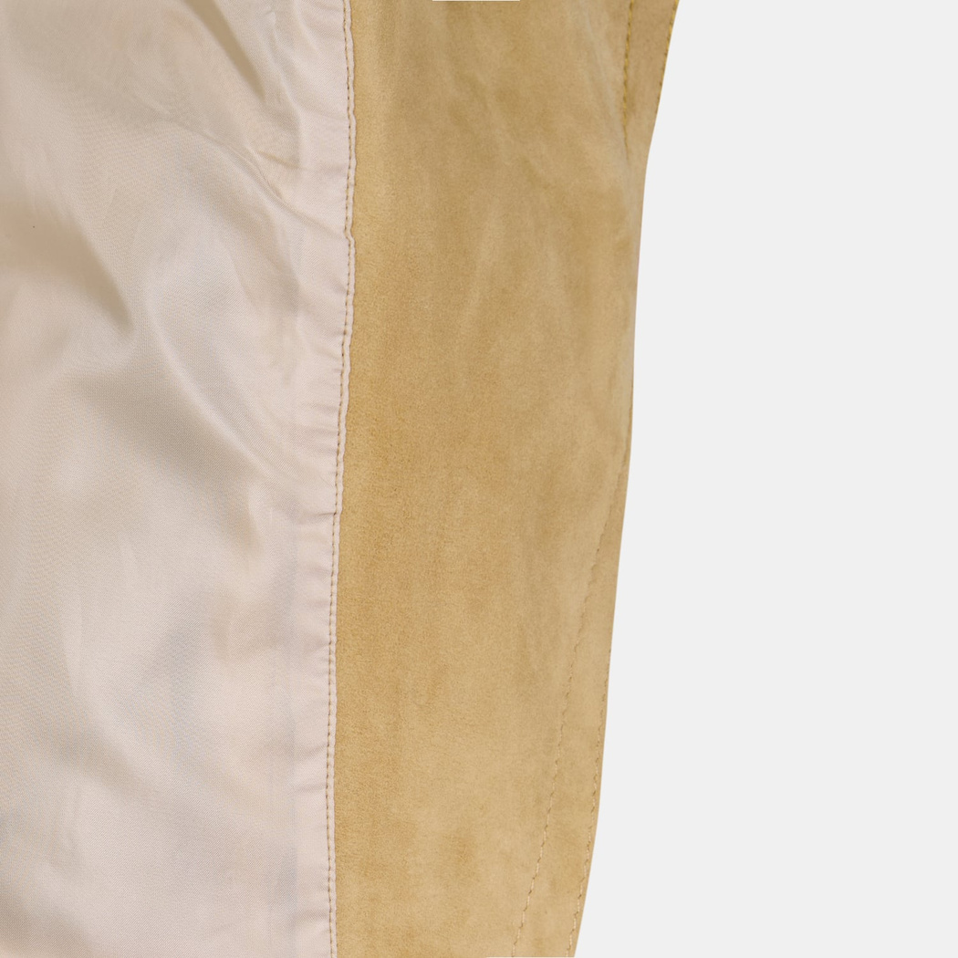 Kadın Sarı Gömlek Yakalı Süet Biker Ceket