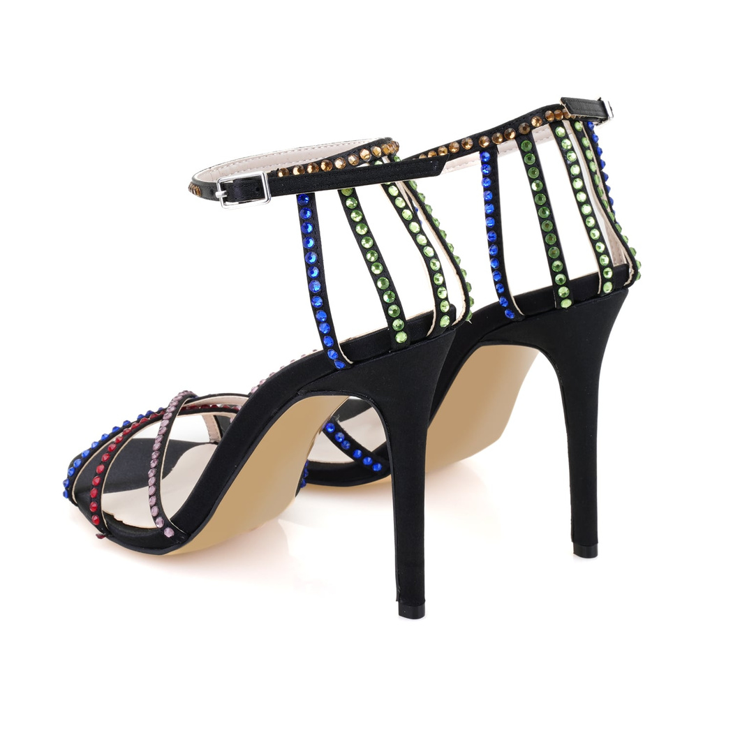 Kadın Siyah Abiye Topuklu Sandalet