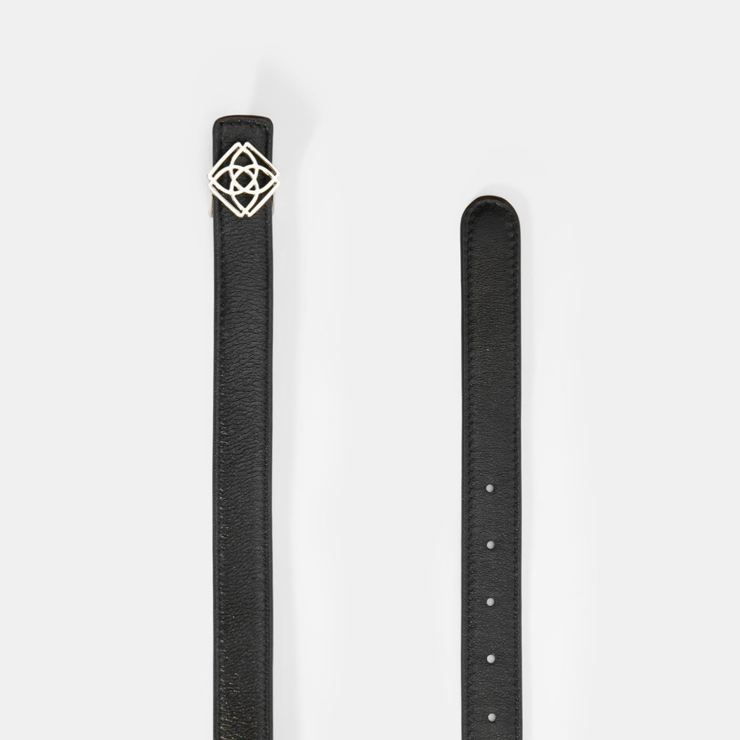 Kadın Siyah / Açık Kahve Çift Taraflı Deri Kemer