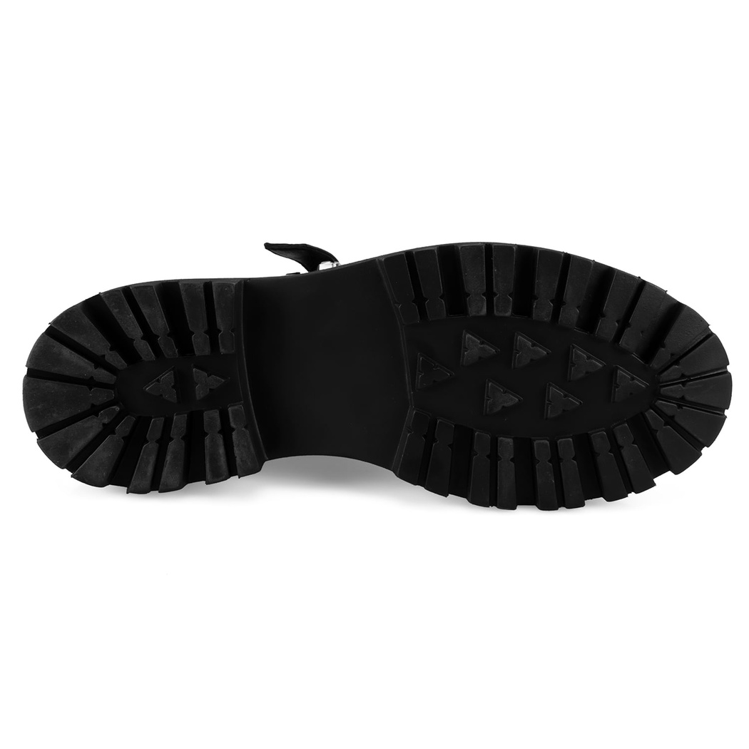 Kadın Siyah Ayarlanabilir Tokalı Deri Günlük Ayakkabı