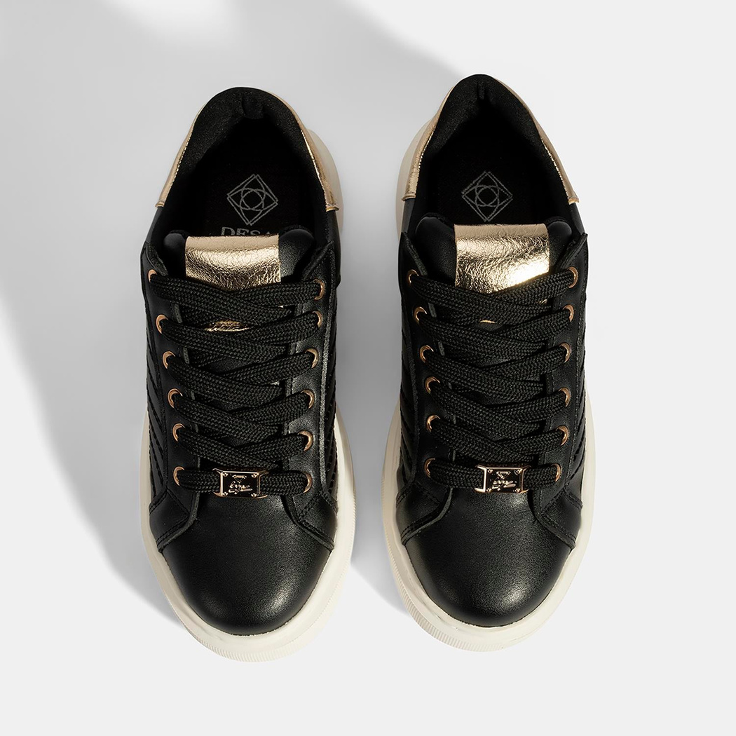 Kadın Siyah Bağcıklı Spor Ayakkabı