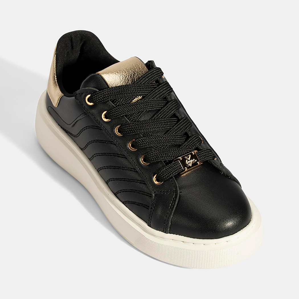 Kadın Siyah Bağcıklı Spor Ayakkabı