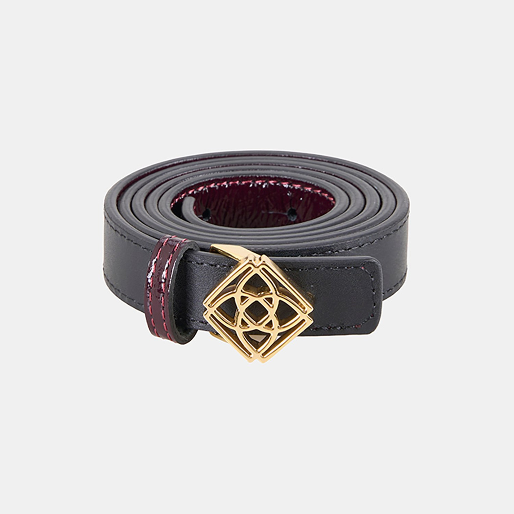 Kadın Siyah / Bordo Çift Taraflı Deri Kemer